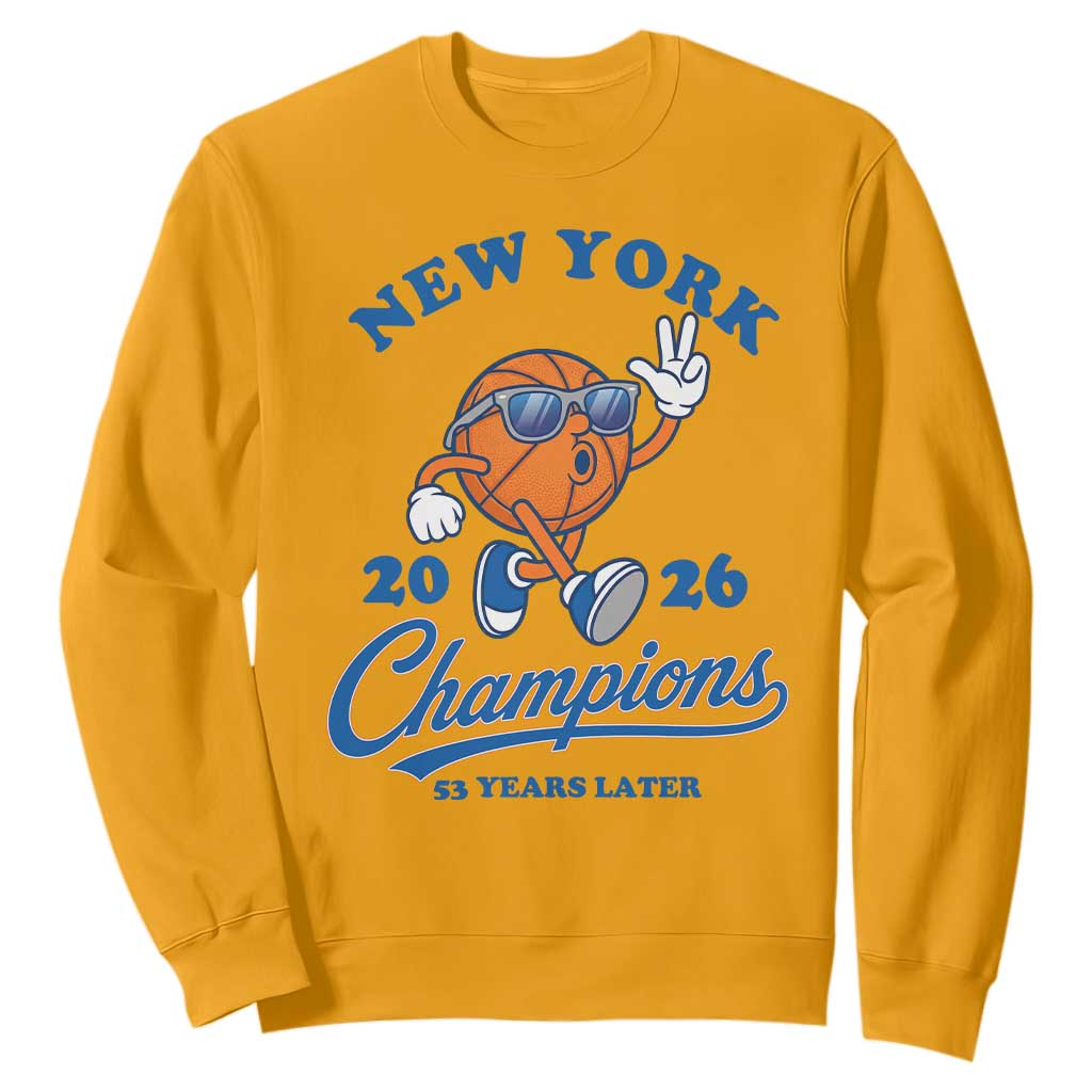 Funny New York 2026 Hoops Fan Graphic Sweatshirt Vintage 26 Champions Pride 53 Years Later