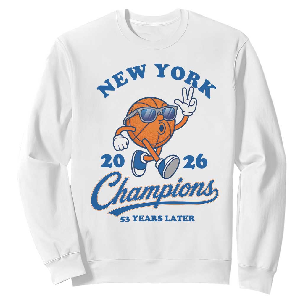 Funny New York 2026 Hoops Fan Graphic Sweatshirt Vintage 26 Champions Pride 53 Years Later