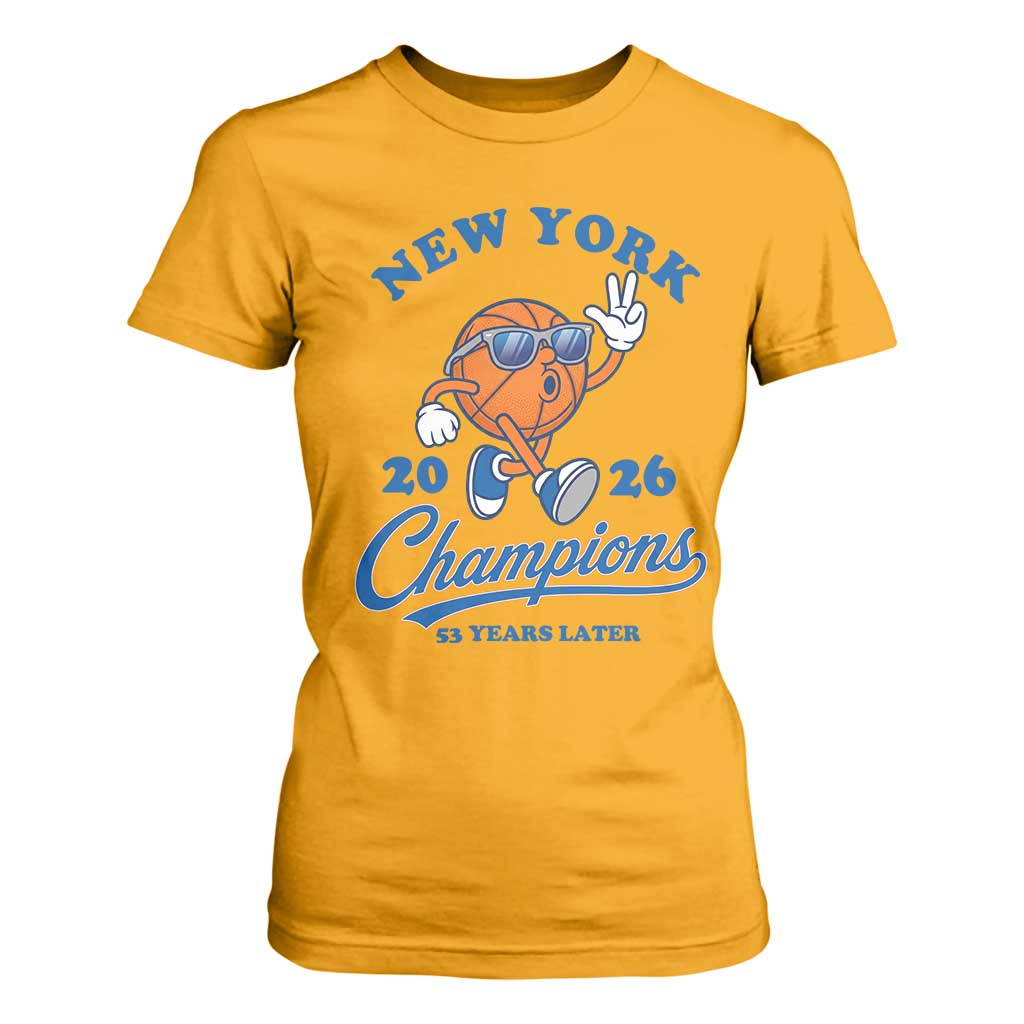 Funny New York 2026 Hoops Fan Graphic T Shirt For Women Vintage 26 Champions Pride 53 Years Later