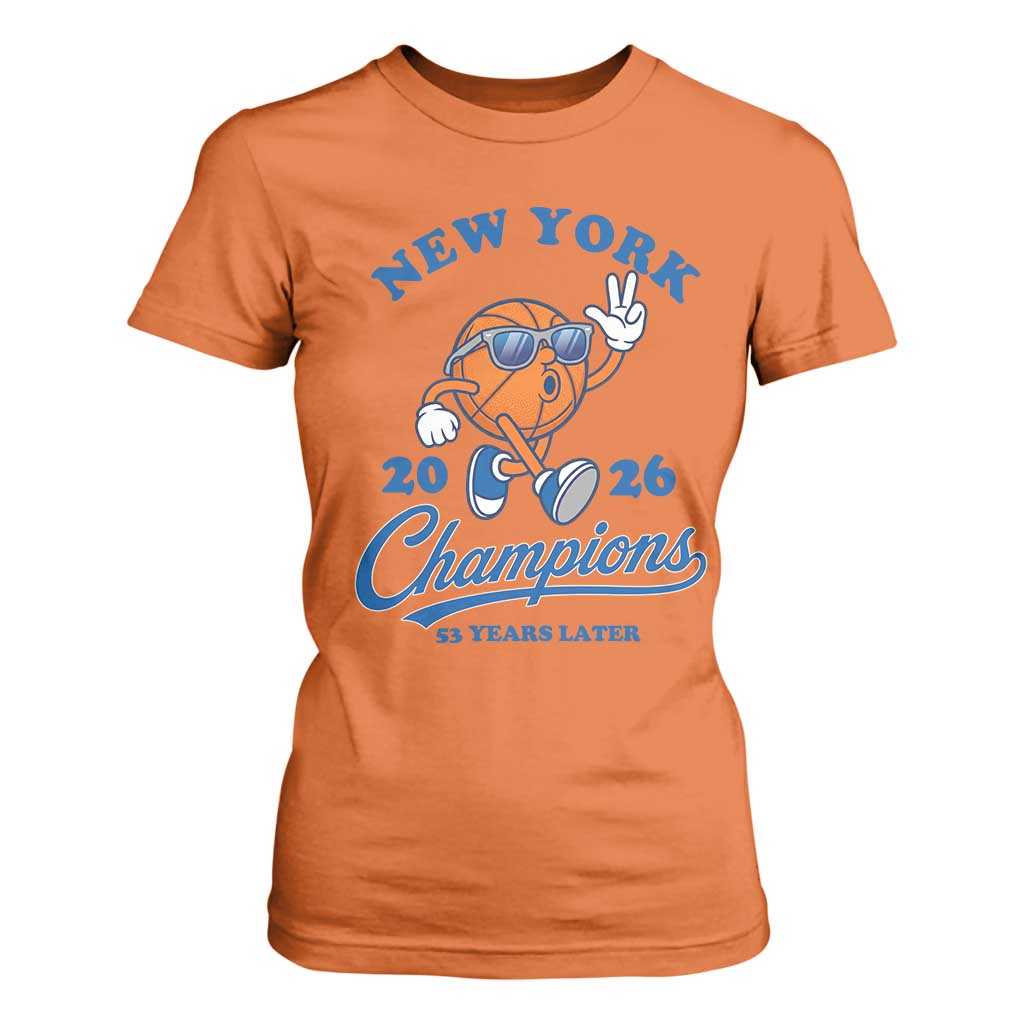 Funny New York 2026 Hoops Fan Graphic T Shirt For Women Vintage 26 Champions Pride 53 Years Later