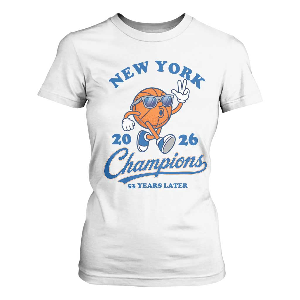 Funny New York 2026 Hoops Fan Graphic T Shirt For Women Vintage 26 Champions Pride 53 Years Later