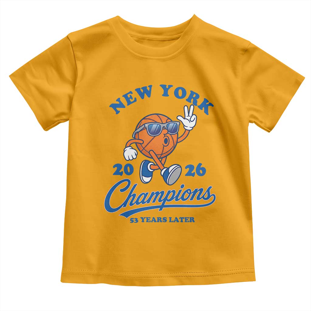 Funny New York 2026 Hoops Fan Graphic Toddler T Shirt Vintage 26 Champions Pride 53 Years Later