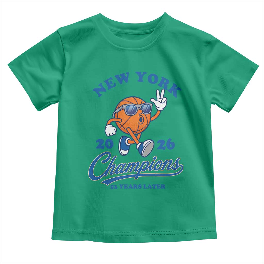 Funny New York 2026 Hoops Fan Graphic Toddler T Shirt Vintage 26 Champions Pride 53 Years Later