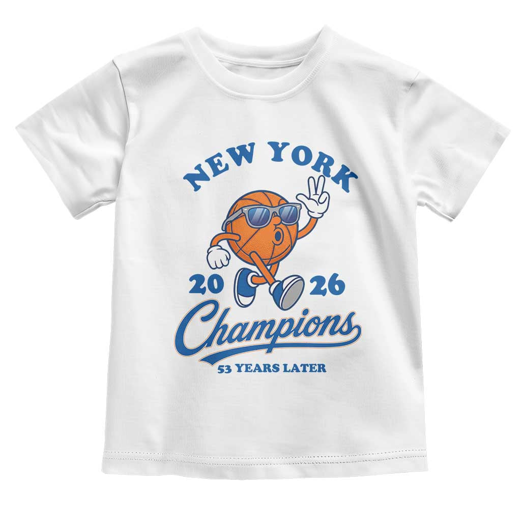 Funny New York 2026 Hoops Fan Graphic Toddler T Shirt Vintage 26 Champions Pride 53 Years Later