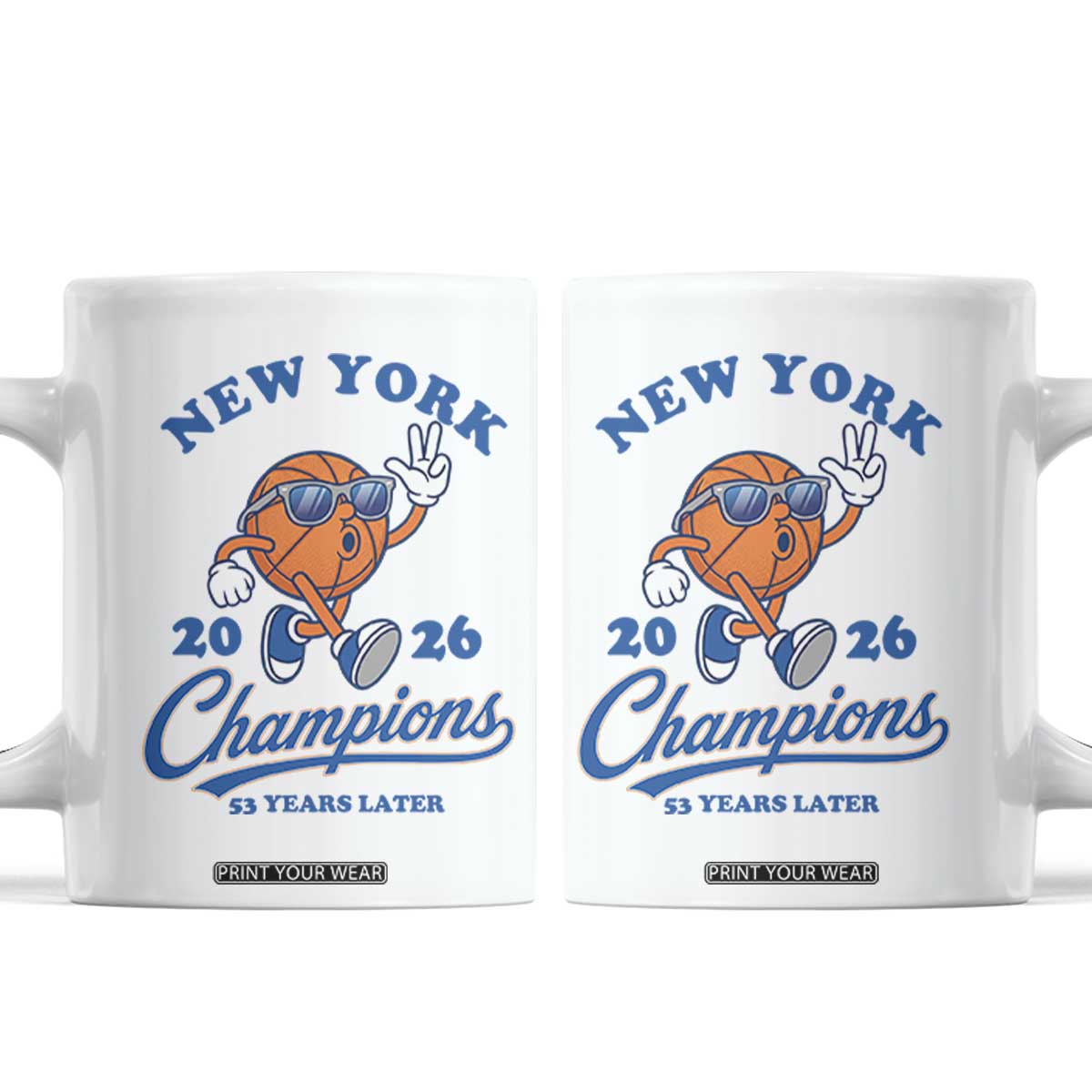 Funny New York 2026 Hoops Fan Graphic Coffee Mug Vintage 26 Champions Pride 53 Years Later