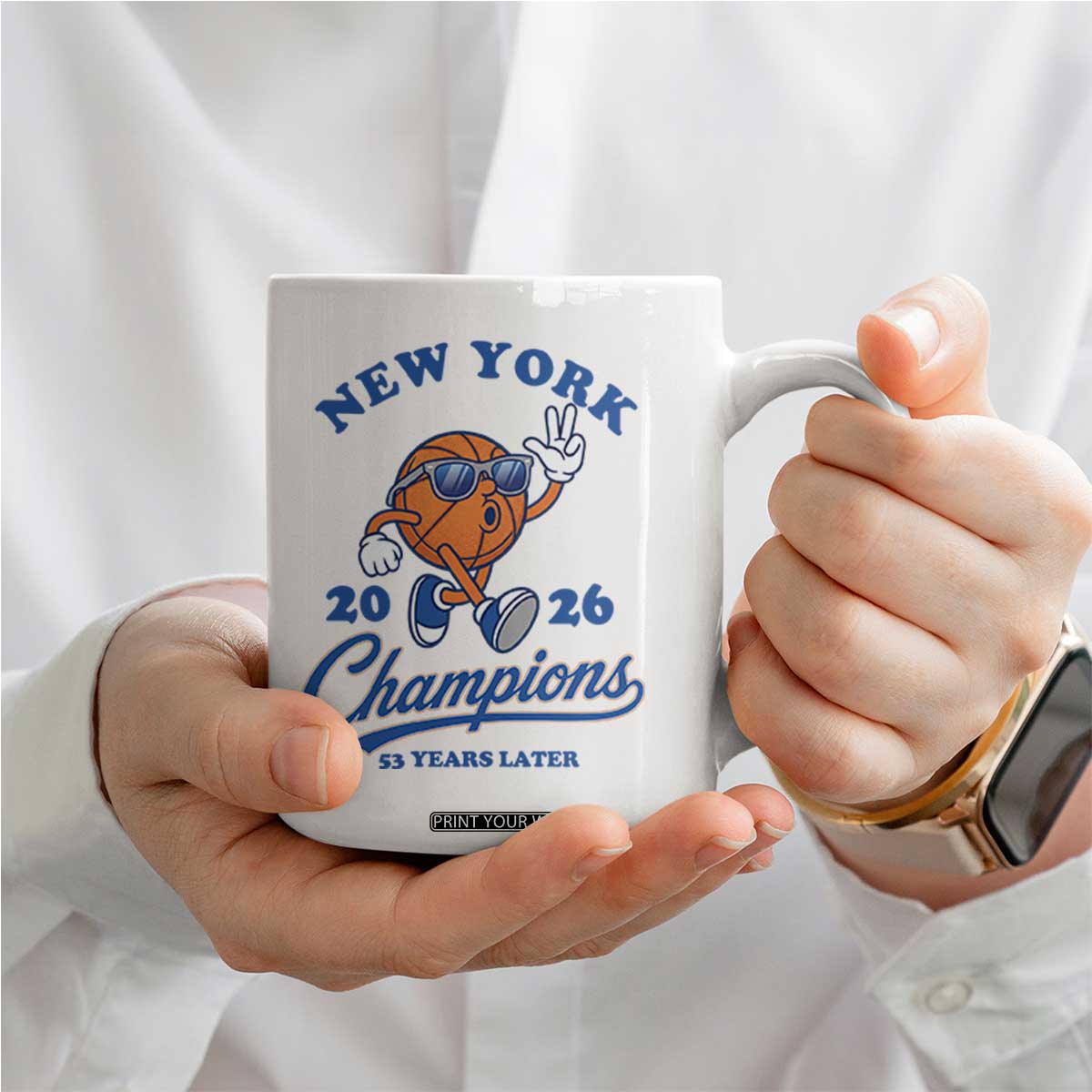 Funny New York 2026 Hoops Fan Graphic Coffee Mug Vintage 26 Champions Pride 53 Years Later