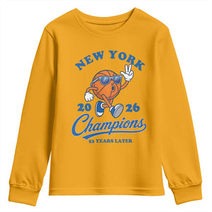Funny New York 2026 Hoops Fan Graphic Youth Sweatshirt Vintage 26 Champions Pride 53 Years Later