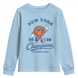 Funny New York 2026 Hoops Fan Graphic Youth Sweatshirt Vintage 26 Champions Pride 53 Years Later