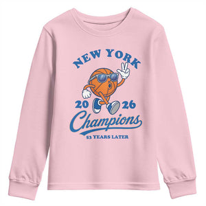 Funny New York 2026 Hoops Fan Graphic Youth Sweatshirt Vintage 26 Champions Pride 53 Years Later