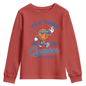Funny New York 2026 Hoops Fan Graphic Youth Sweatshirt Vintage 26 Champions Pride 53 Years Later