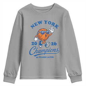 Funny New York 2026 Hoops Fan Graphic Youth Sweatshirt Vintage 26 Champions Pride 53 Years Later