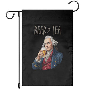 Beer Greater Than Tea Funny Founding Fathers Garden Flag American History Drinking Boston Tea Party Sarcasm