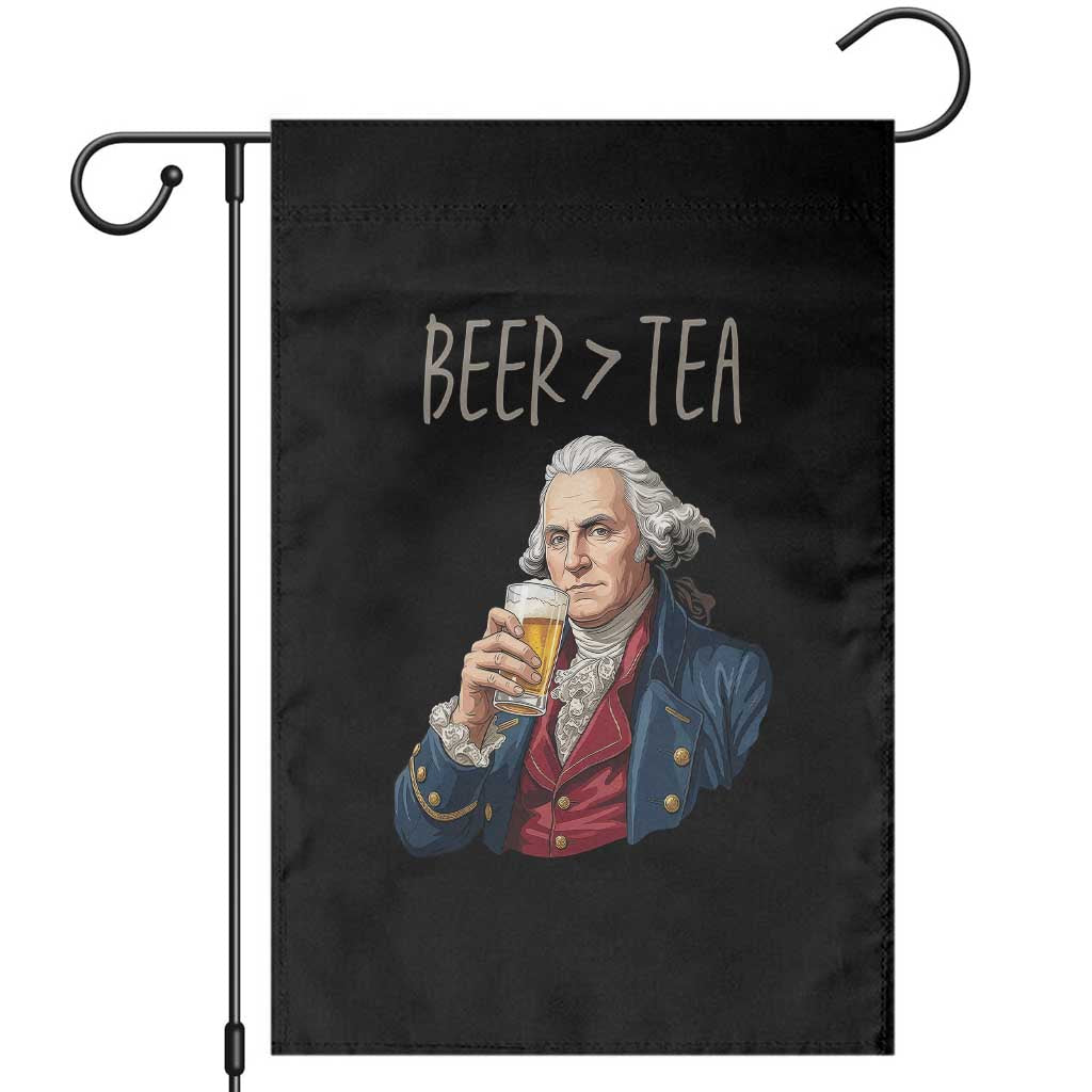 Beer Greater Than Tea Funny Founding Fathers Garden Flag American History Drinking Boston Tea Party Sarcasm TS02 Black Print Your Wear