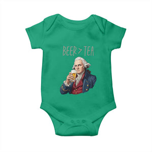 Beer Greater Than Tea Funny Founding Fathers Baby Onesie American History Drinking Boston Tea Party Sarcasm