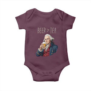Beer Greater Than Tea Funny Founding Fathers Baby Onesie American History Drinking Boston Tea Party Sarcasm