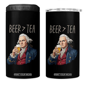 Beer Greater Than Tea Funny Founding Fathers 4 in 1 Can Cooler Tumbler American History Drinking Boston Tea Party Sarcasm