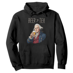 Beer Greater Than Tea Funny Founding Fathers Hoodie American History Drinking Boston Tea Party Sarcasm