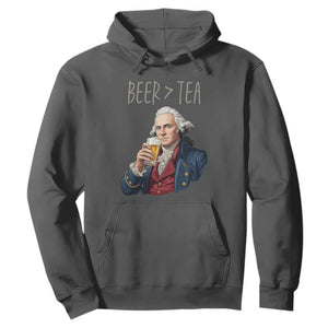 Beer Greater Than Tea Funny Founding Fathers Hoodie American History Drinking Boston Tea Party Sarcasm