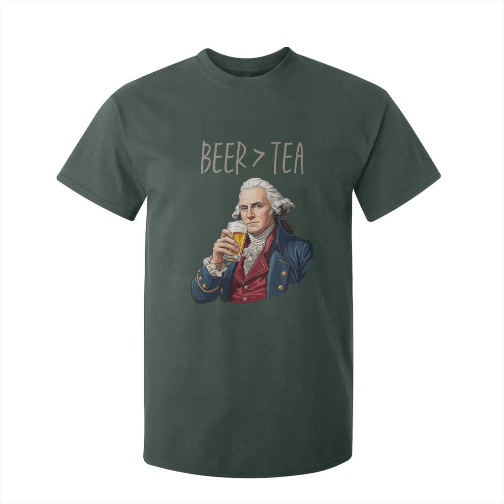 Beer Greater Than Tea Funny Founding Fathers T Shirt For Kid American History Drinking Boston Tea Party Sarcasm