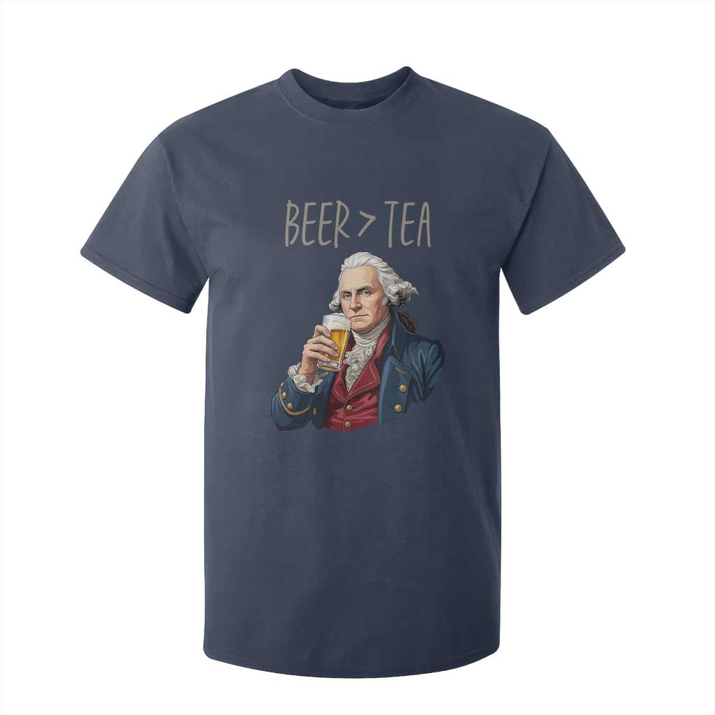 Beer Greater Than Tea Funny Founding Fathers T Shirt For Kid American History Drinking Boston Tea Party Sarcasm