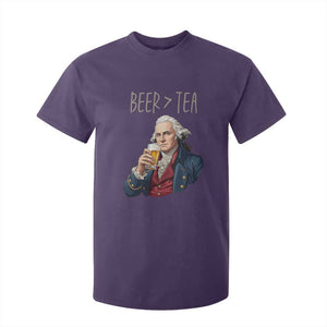 Beer Greater Than Tea Funny Founding Fathers T Shirt For Kid American History Drinking Boston Tea Party Sarcasm