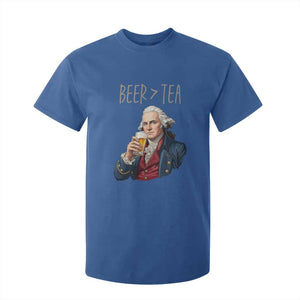 Beer Greater Than Tea Funny Founding Fathers T Shirt For Kid American History Drinking Boston Tea Party Sarcasm