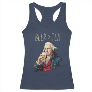 Beer Greater Than Tea Funny Founding Fathers Racerback Tank Top American History Drinking Boston Tea Party Sarcasm