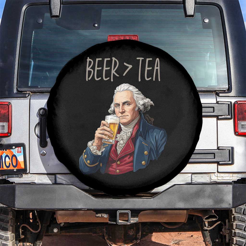 Beer Greater Than Tea Funny Founding Fathers Spare Tire Cover American History Drinking Boston Tea Party Sarcasm