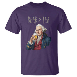 Beer Greater Than Tea Funny Founding Fathers T Shirt American History Drinking Boston Tea Party Sarcasm