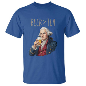 Beer Greater Than Tea Funny Founding Fathers T Shirt American History Drinking Boston Tea Party Sarcasm
