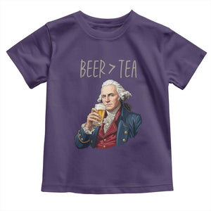 Beer Greater Than Tea Funny Founding Fathers Toddler T Shirt American History Drinking Boston Tea Party Sarcasm