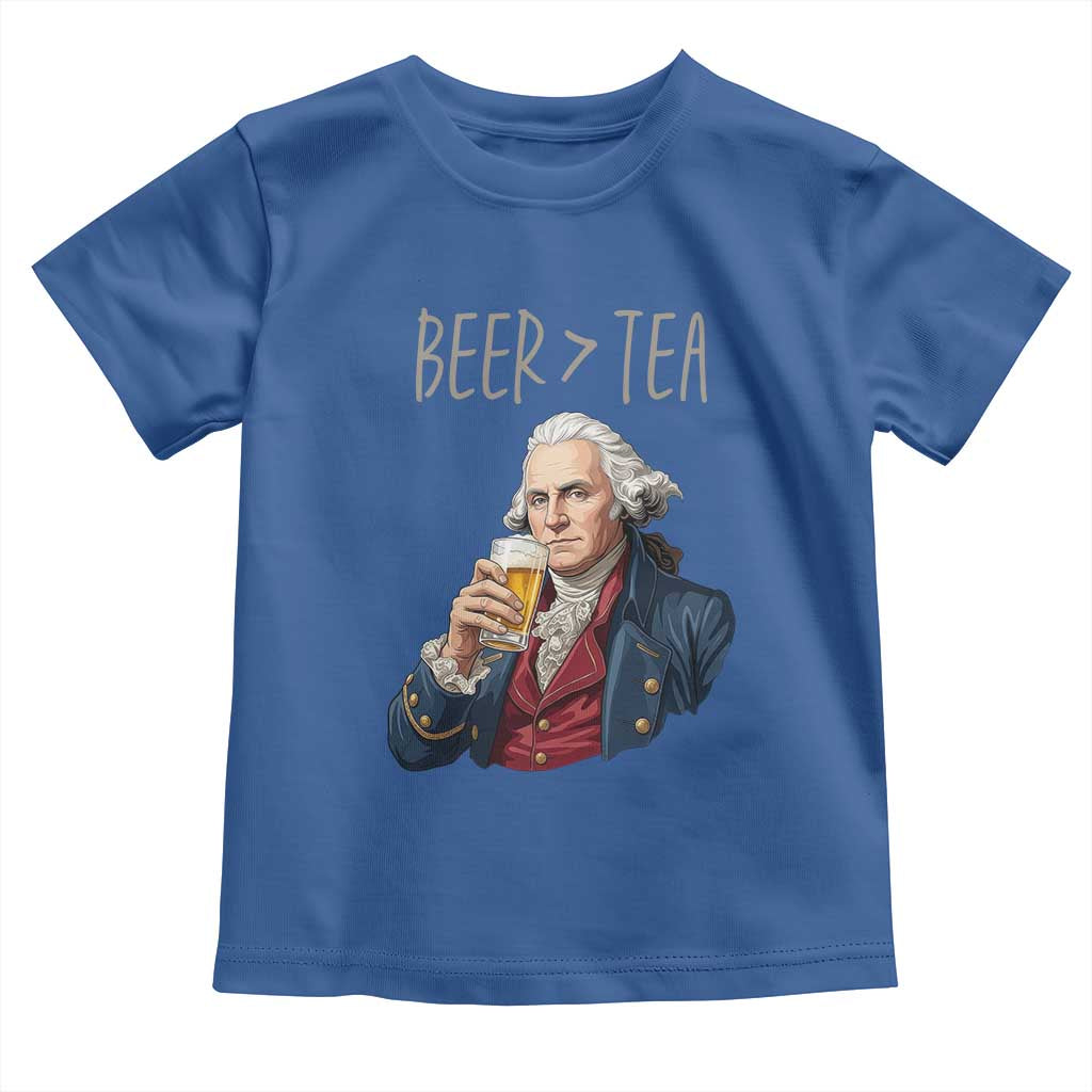 Beer Greater Than Tea Funny Founding Fathers Toddler T Shirt American History Drinking Boston Tea Party Sarcasm
