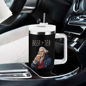 Beer Greater Than Tea Funny Founding Fathers Tumbler With Handle American History Drinking Boston Tea Party Sarcasm