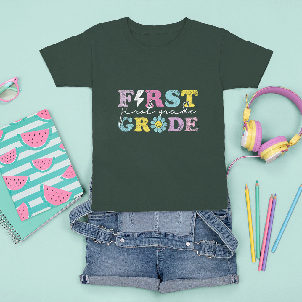 Groovy 1st Grade Vibes T Shirt For Kid First Day Back to School TS02 Printyourwear
