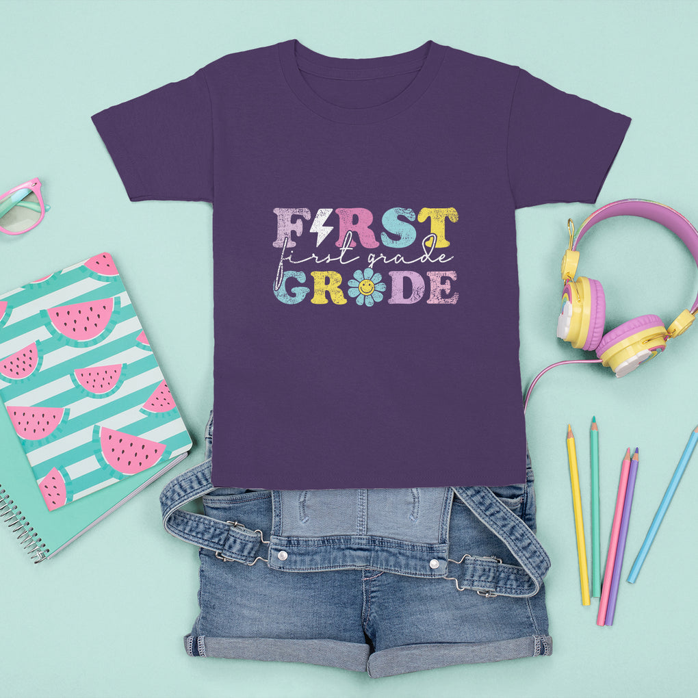 Groovy 1st Grade Vibes T Shirt For Kid First Day Back to School TS02 Printyourwear