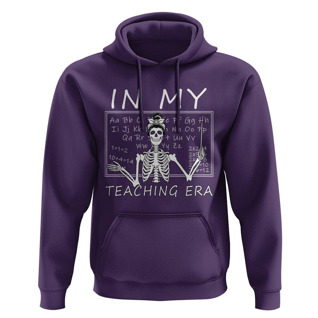 Funny Skeleton Teacher Hoodie In My Teaching Era Back To School TS02 Purple Print Your Wear