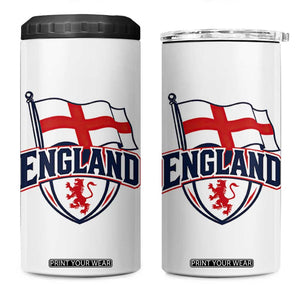 England Patriotic Crest St George Cross Flag Graphic 4 in 1 Can Cooler Tumbler English Lion Crest Heritage Pride Souvenir TS02 One Size: 16 oz White Print Your Wear