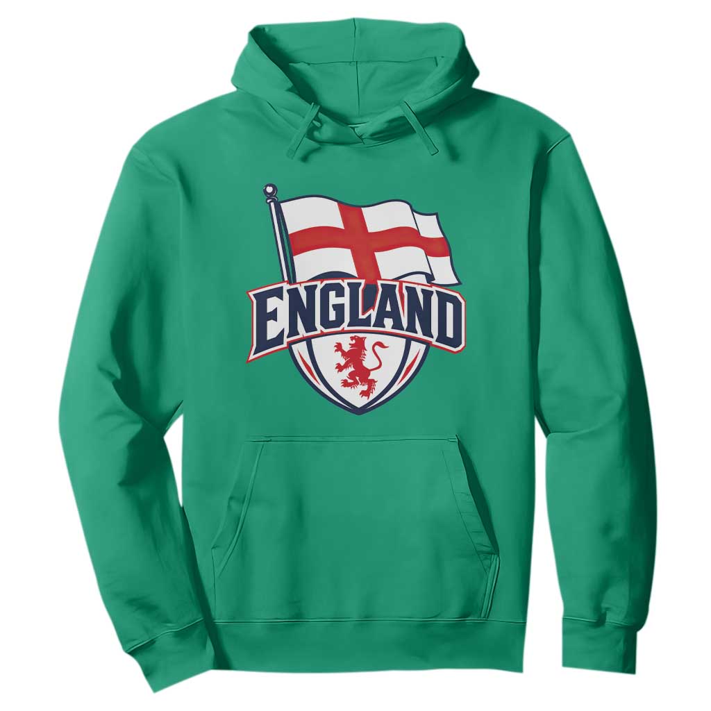 England Patriotic Crest St George Cross Flag Graphic Hoodie English Lion Crest Heritage Pride Souvenir TS02 Irish Green Print Your Wear