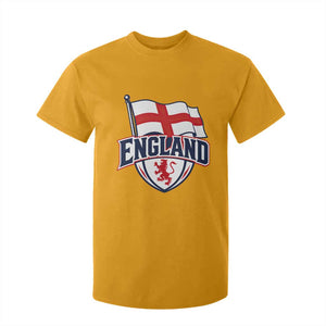 England Patriotic Crest St George Cross Flag Graphic T Shirt For Kid English Lion Crest Heritage Pride Souvenir TS02 Gold Print Your Wear
