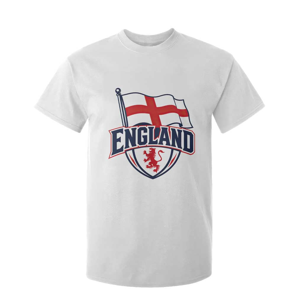 England Patriotic Crest St George Cross Flag Graphic T Shirt For Kid English Lion Crest Heritage Pride Souvenir TS02 White Print Your Wear