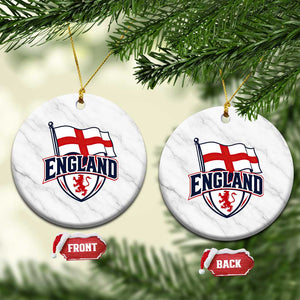 England Patriotic Crest St George Cross Flag Graphic Ceramic Ornament English Lion Crest Heritage Pride Souvenir TS02 1pc White Marble Print Your Wear