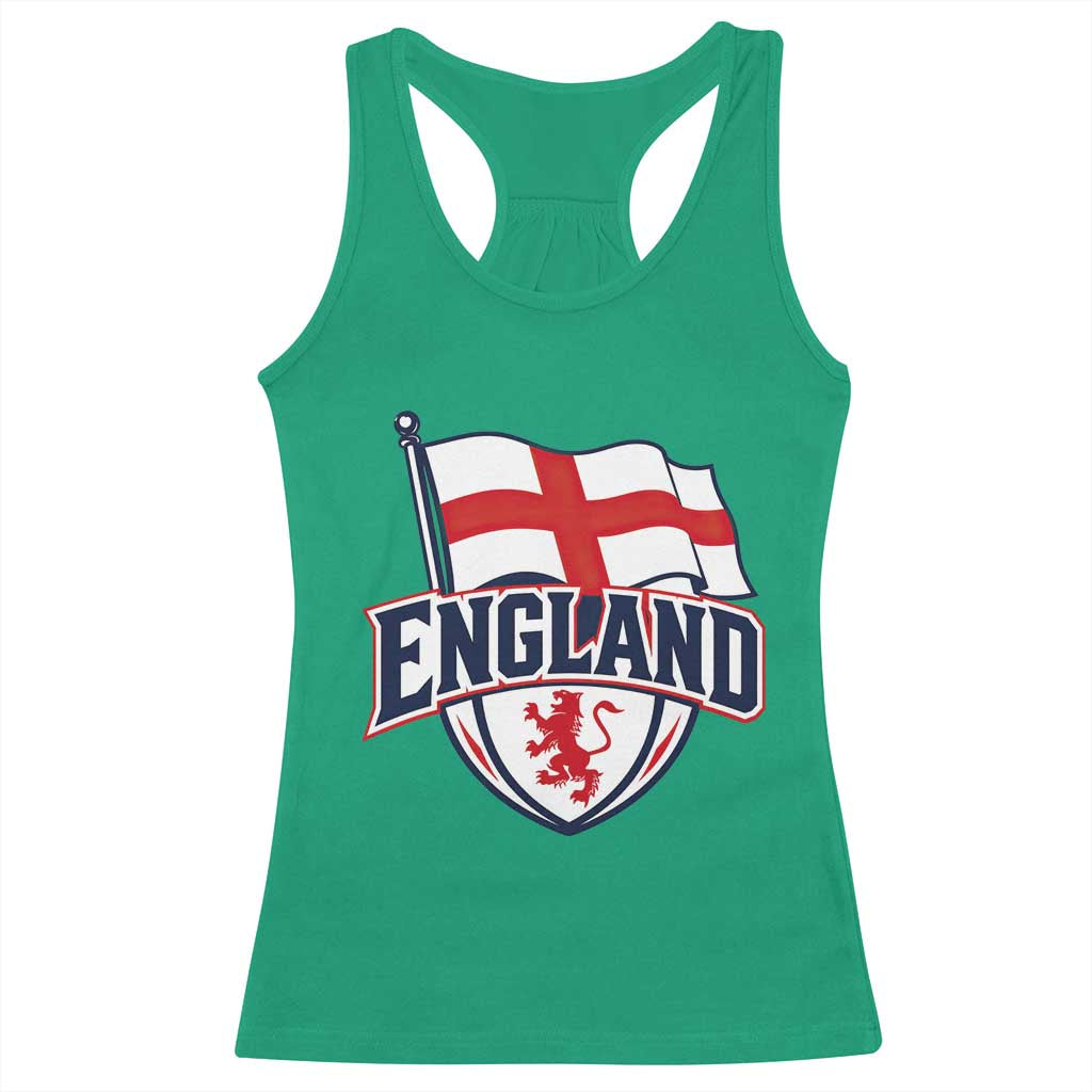 England Patriotic Crest St George Cross Flag Graphic Racerback Tank Top English Lion Crest Heritage Pride Souvenir TS02 Irish Green Print Your Wear