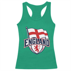 England Patriotic Crest St George Cross Flag Graphic Racerback Tank Top English Lion Crest Heritage Pride Souvenir TS02 Irish Green Print Your Wear