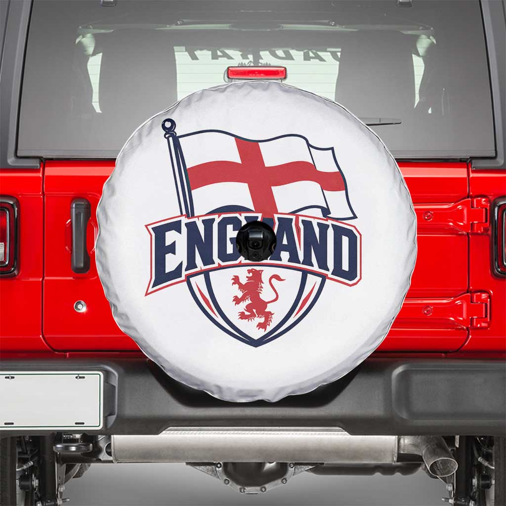 England Patriotic Crest St George Cross Flag Graphic Spare Tire Cover English Lion Crest Heritage Pride Souvenir TS02 White Print Your Wear