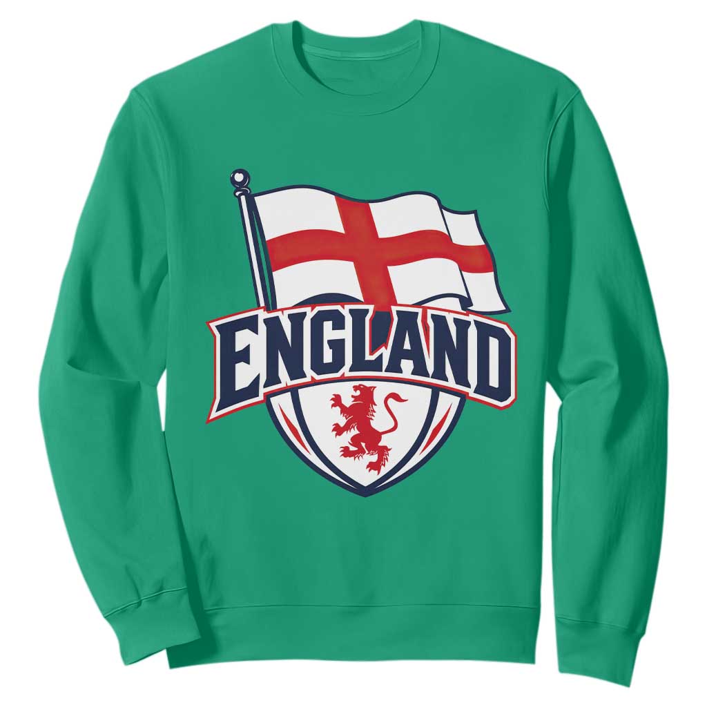 England Patriotic Crest St George Cross Flag Graphic Sweatshirt English Lion Crest Heritage Pride Souvenir TS02 Irish Green Print Your Wear