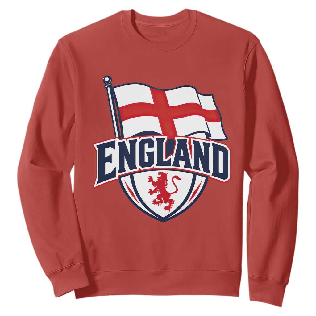 England Patriotic Crest St George Cross Flag Graphic Sweatshirt English Lion Crest Heritage Pride Souvenir TS02 Red Print Your Wear