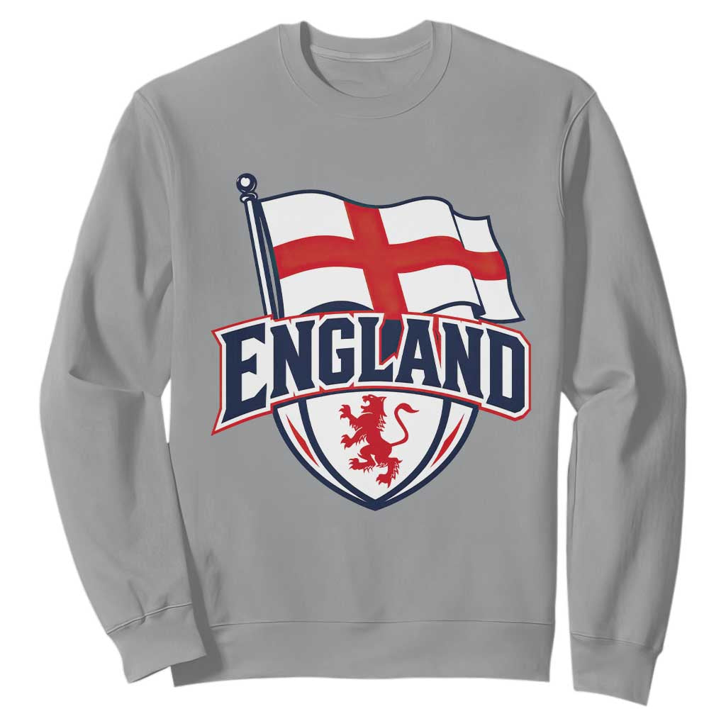 England Patriotic Crest St George Cross Flag Graphic Sweatshirt English Lion Crest Heritage Pride Souvenir TS02 Sport Gray Print Your Wear