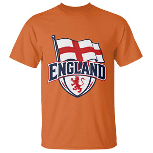 England Patriotic Crest St George Cross Flag Graphic T Shirt English Lion Crest Heritage Pride Souvenir TS02 Orange Print Your Wear