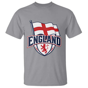 England Patriotic Crest St George Cross Flag Graphic T Shirt English Lion Crest Heritage Pride Souvenir TS02 Sport Gray Print Your Wear