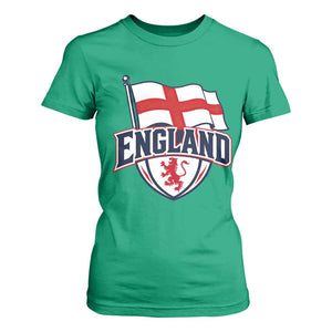 England Patriotic Crest St George Cross Flag Graphic T Shirt For Women English Lion Crest Heritage Pride Souvenir TS02 Irish Green Print Your Wear